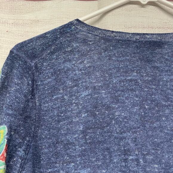 Talbots Collections Paisley V-neck Pure Italian Merino Wool Sweater Sz Petite L - Picture 9 of 9